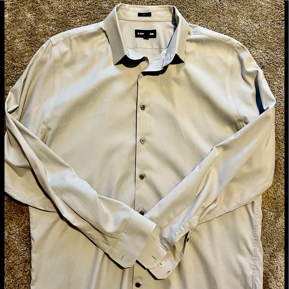Men’s Express Dress Shirt Size Large. Slim Fit. Grey